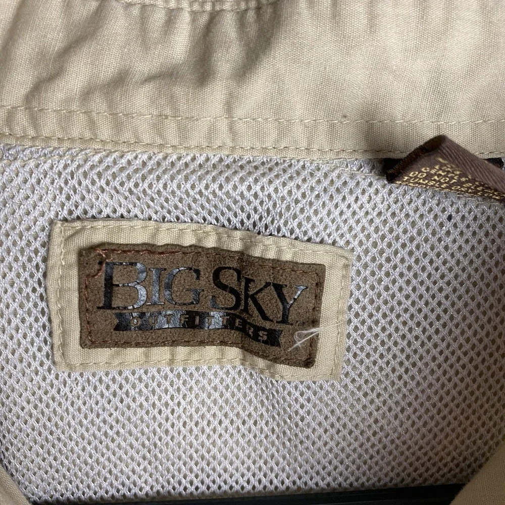 Big Sky Outfitters Mens XL Beige Button Front Shirt